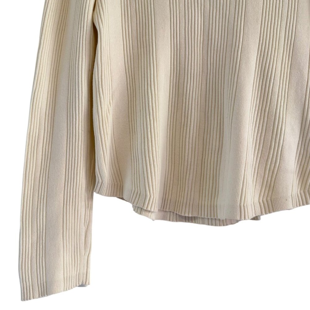 Tommy Hilfiger Sweater Women's Large White Turtleneck Knit Long Sleeve Sweater - Picture 4 of 11
